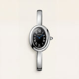 Midnight Oval Roman Dial Bangle Watch – Silver Heritage Luxe Edition