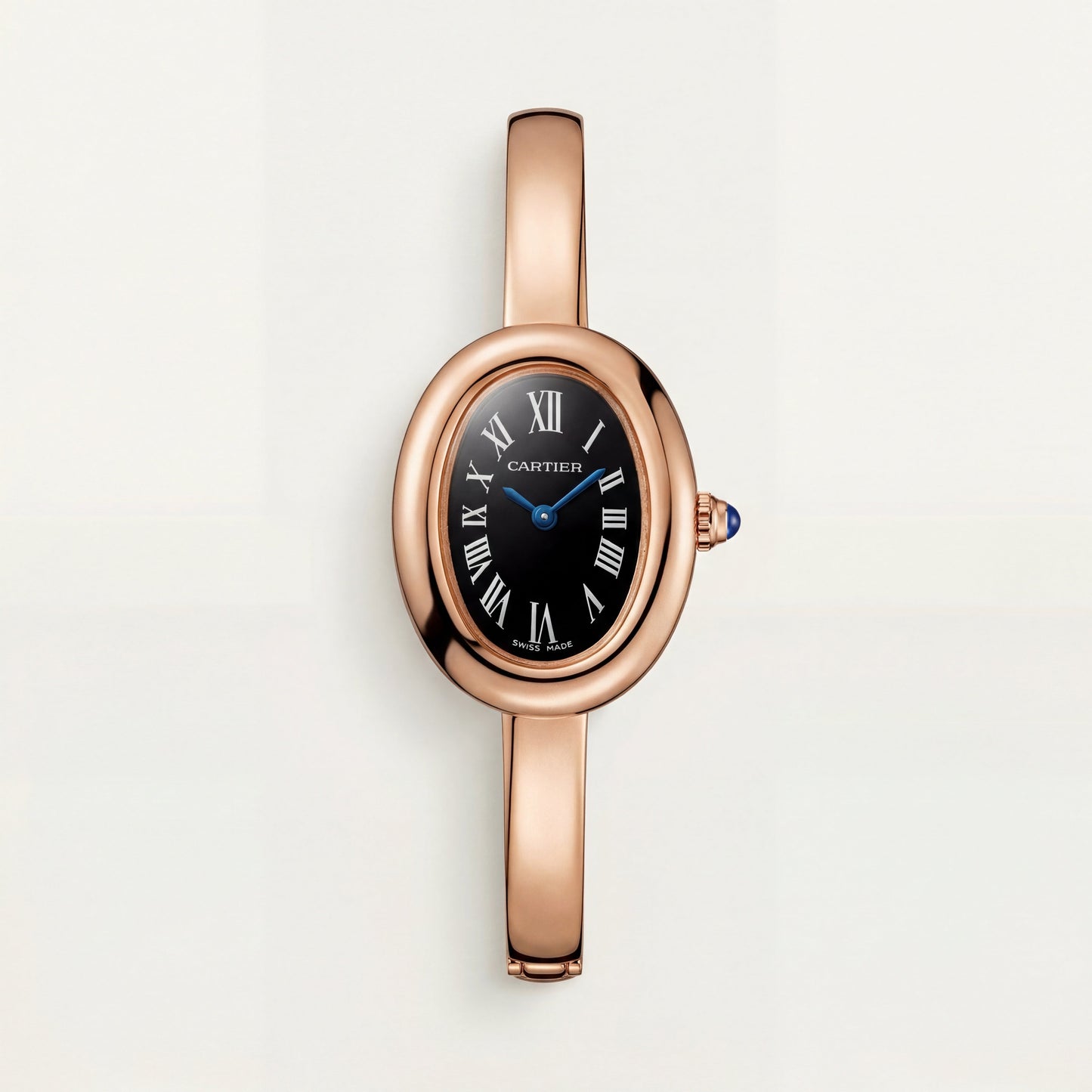 Midnight Oval Roman Dial Bangle Watch – Rose Gold Heritage Luxe Edition
