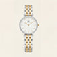 Ivory Crystal Bezel Two-Tone Watch – Slim Luxe Signature Edition