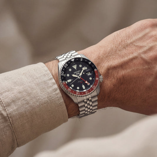 Midnight Black Dual-Tone GMT Steel Watch