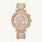 Blush Crystal Chronograph Watch – Rose Gold Glam Edition