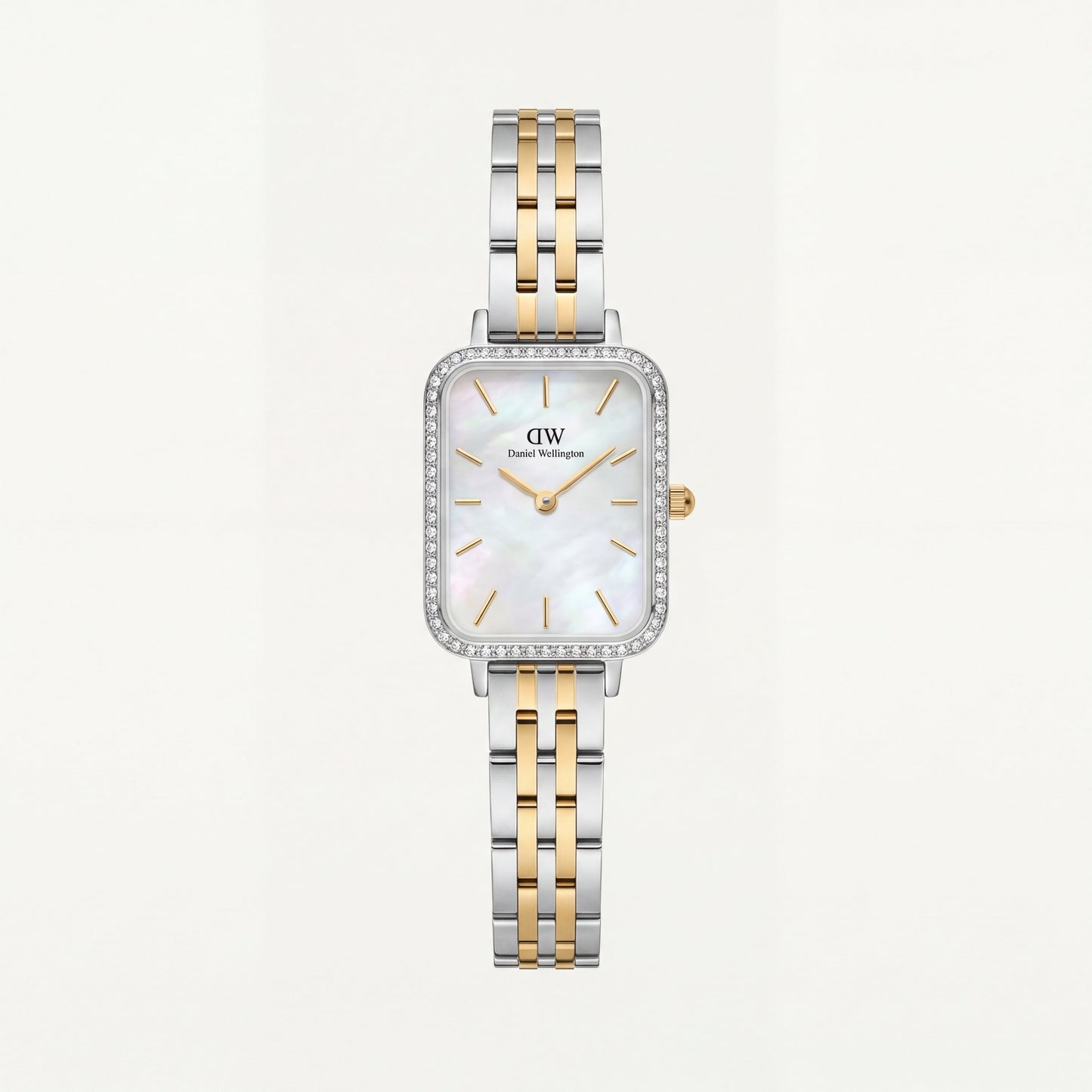 Pearl Two-Tone Rectangle Watch – Gold & Silver Radiance Edition