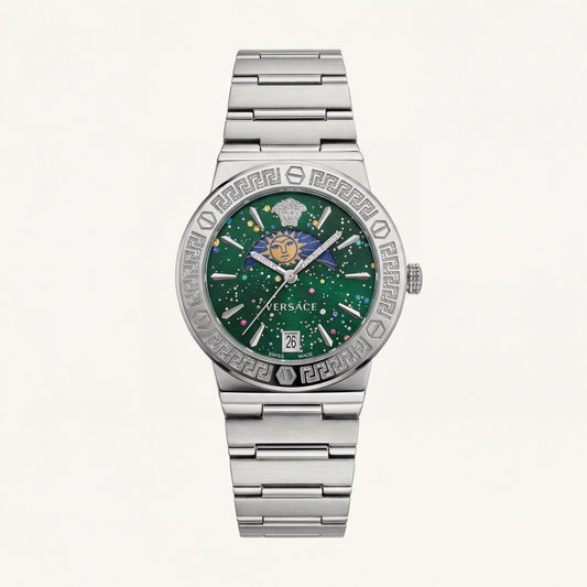 Medusa Emerald Celestial Watch – Signature Steel Edition