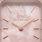 Blush Pearl Mesh Rectangle Watch – Rose Gold Crystal Edition