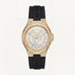 Crystal Halo Gold Sport Watch – Black Strap Signature Edition