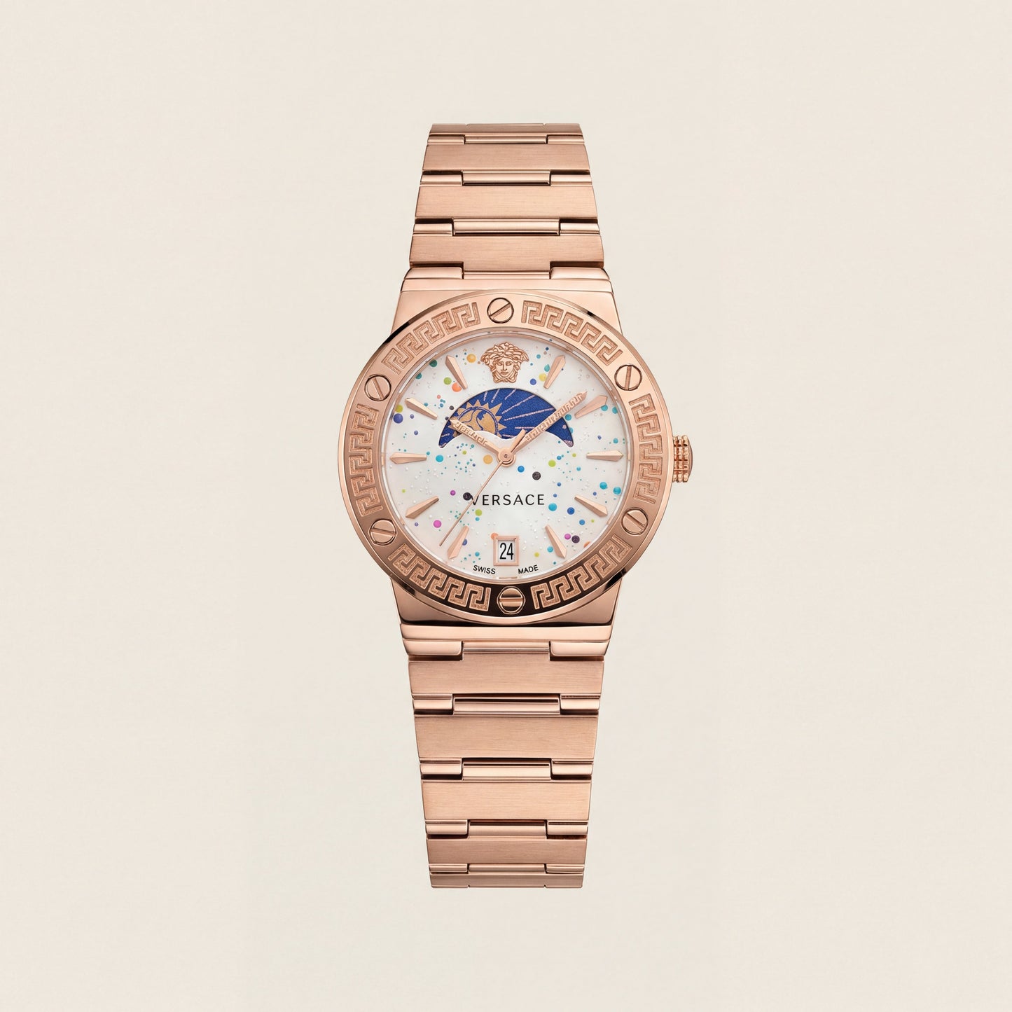Medusa Pearl Rose Gold Watch – Celestial White Edition