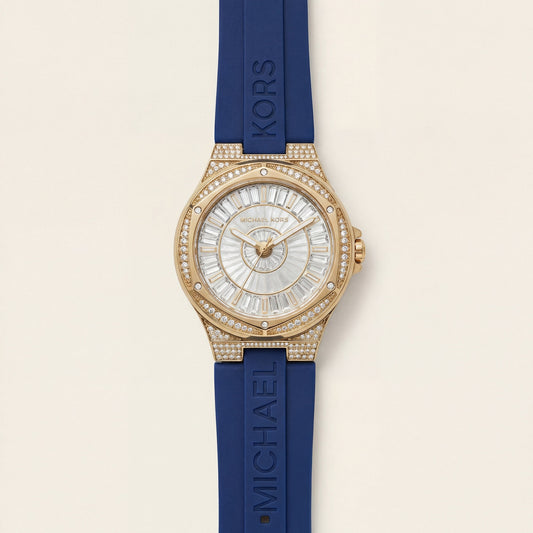 Crystal Halo Gold Sport Watch – Black Strap Signature Edition