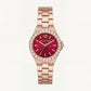 Rose Gold Crystal Bezel Watch – Ruby Red Luxe Edition
