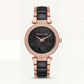 Midnight Pearl Crystal Watch – Rose Black Luxe Edition