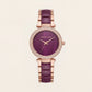 Royal Plum Crystal Watch – Rose Gold Glam Edition