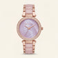 Blush Pearl Crystal Watch – Rose Gold Elegance Edition