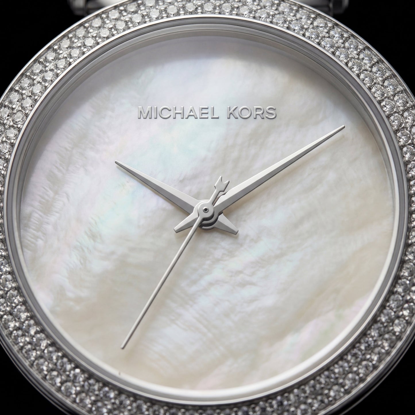 Silver Pearl Crystal Watch – Icy Luxe Edition