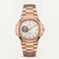Rose Gold Open-Heart Automatic Steel Watch