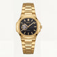 Gold Black Dial Open-Heart Automatic Steel Watch