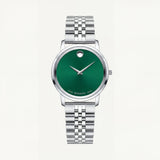 Silver Green Minimal Dial Stainless Steel Watch
