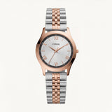 Two-Tone Rose Gold Silver Dial Classic Quartz Watch