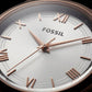 Two-Tone Rose Gold Silver Dial Classic Quartz Watch