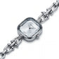 Silver Square Case Crystal Faceted Dial Jewelry Bracelet Watch – Women