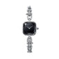 Silver Square Case Midnight Black Faceted Dial Jewelry Bracelet Watch – Women
