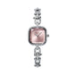 Silver Square Case Rose Pink Faceted Dial Jewelry Bracelet Watch – Women