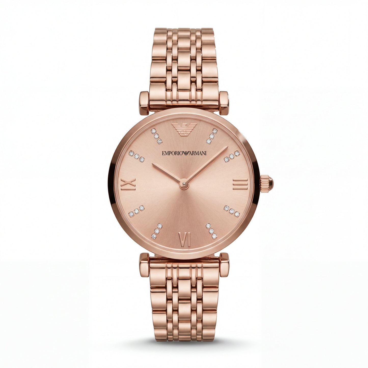 Rose Gold Crystal Accent Dial Luxury Bracelet Watch – Women