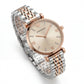 Two-Tone Rose Gold & Silver Crystal Accent Dial Luxury Bracelet Watch – Women