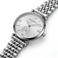 Stainless Steel Silver Sunray Dial Sub-Second Minimalist Luxury Bracelet Watch – Women