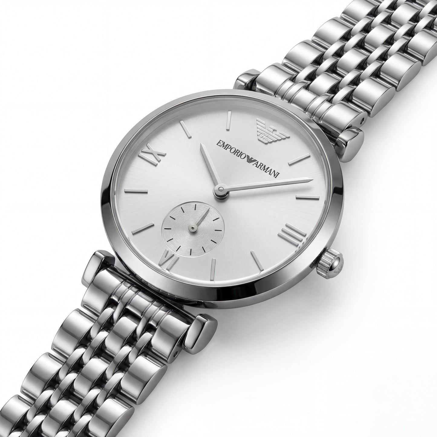 Stainless Steel Silver Sunray Dial Sub-Second Minimalist Luxury Bracelet Watch – Women