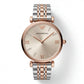 Two-Tone Rose Gold & Silver Crystal Accent Dial Luxury Bracelet Watch – Women