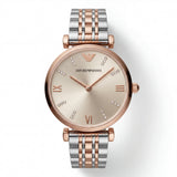 Two-Tone Rose Gold & Silver Crystal Accent Dial Luxury Bracelet Watch – Women