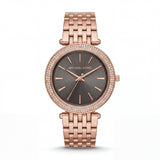 Rose Gold Crystal Bezel Brown Sunray Dial Luxury Bracelet Watch – Women