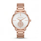 Rose Gold Stainless Steel Crystal Sub-Dial Minimal Luxury Bracelet Watch – Women
