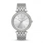 Stainless Steel Crystal Bezel Silver Sunray Dial Luxury Bracelet Watch – Women