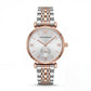 Two-Tone Steel & Rose Gold Silver Dial Sub-Second Elegant Bracelet Watch – Women