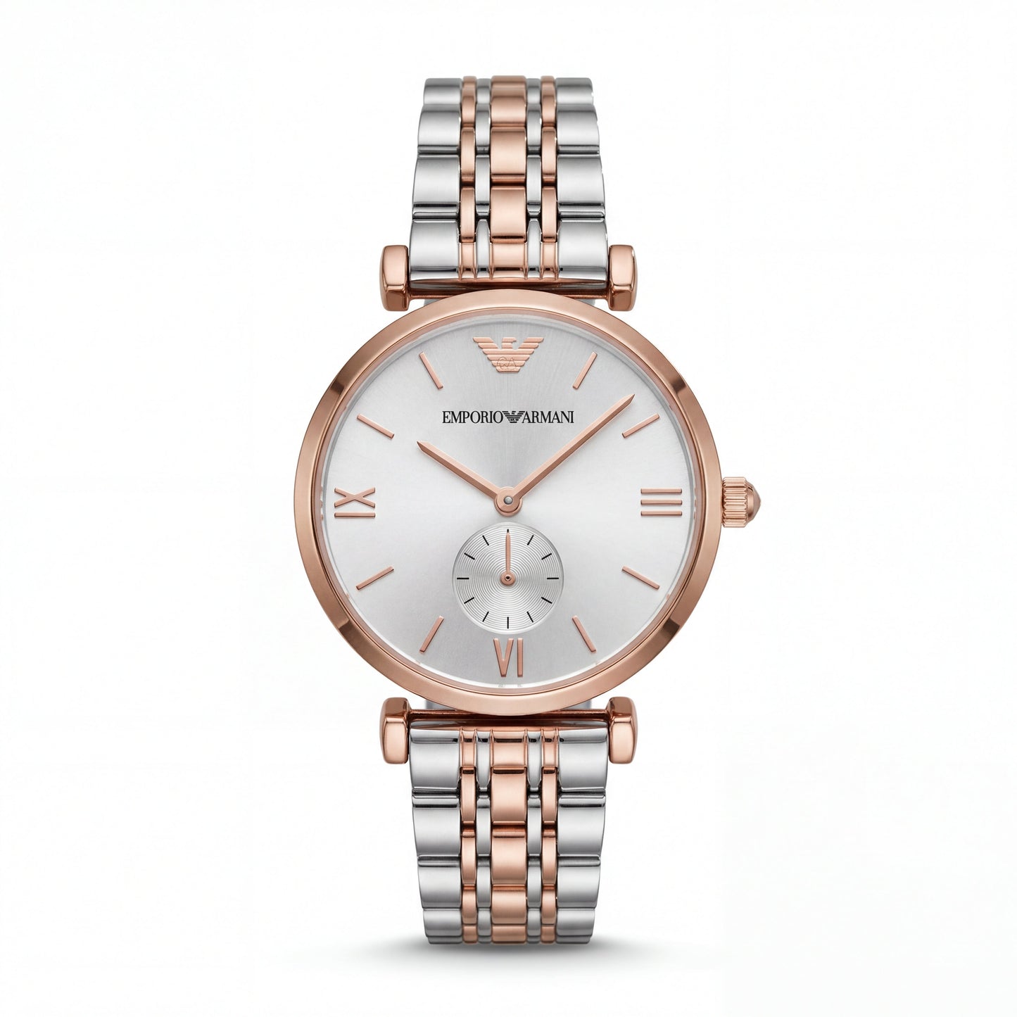 Two-Tone Steel & Rose Gold Silver Dial Sub-Second Elegant Bracelet Watch – Women