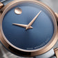 Two-Tone Steel & Rose Gold Minimalist Blue Sunray Dial Luxury Bracelet Watch – Women