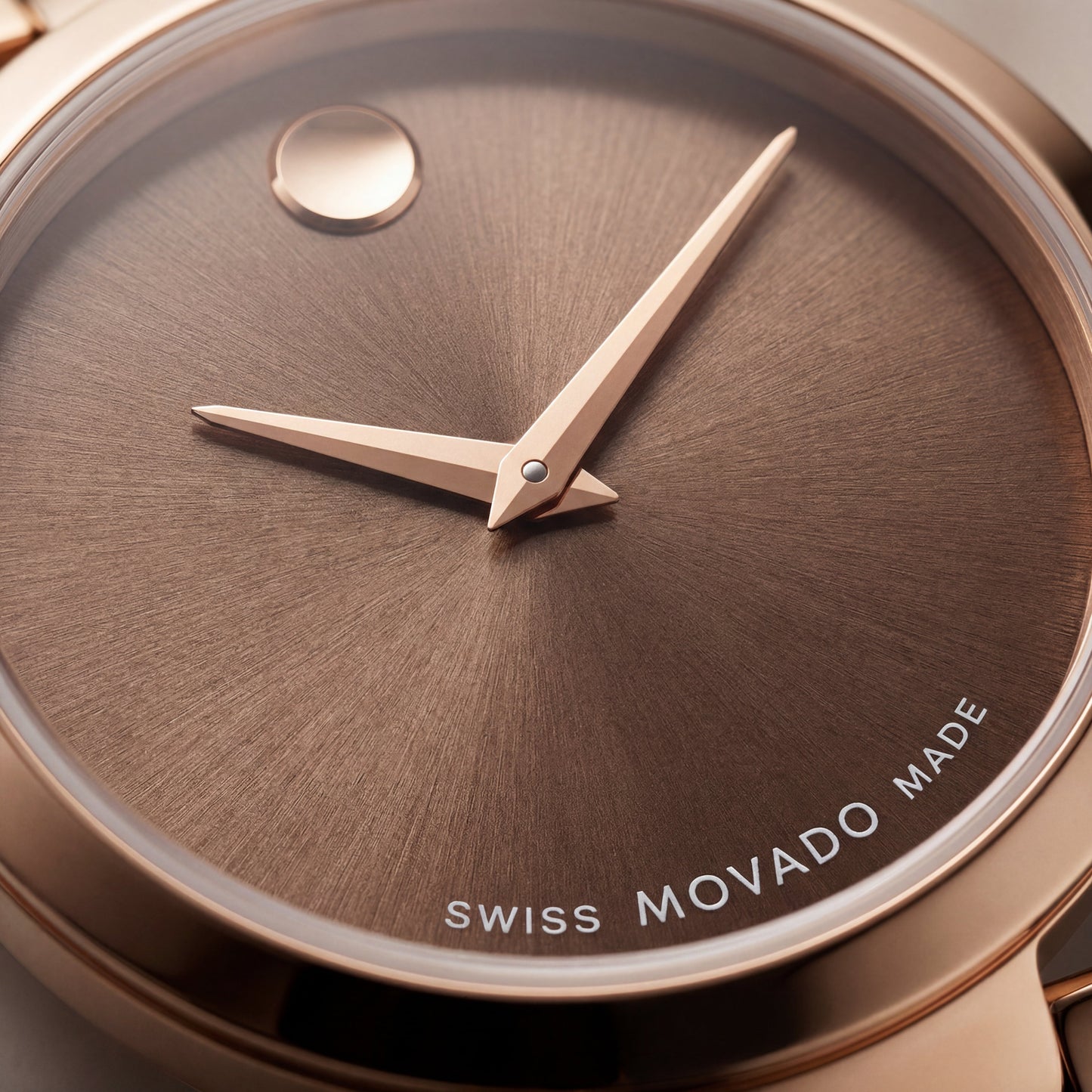 Rose Gold Minimalist Brown Sunray Dial Luxury Bracelet Watch – Women