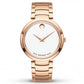 Rose Gold Minimalist White Dial Luxury Bracelet Watch – Women