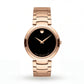 Rose Gold Minimalist Black Dial Luxury Bracelet Watch – Women