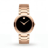 Rose Gold Minimalist Black Dial Luxury Bracelet Watch – Women