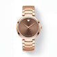 Rose Gold Minimalist Brown Sunray Dial Luxury Bracelet Watch – Women