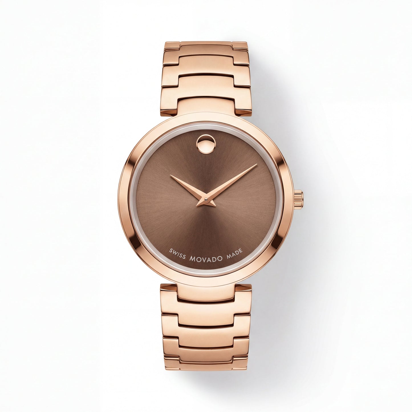 Rose Gold Minimalist Brown Sunray Dial Luxury Bracelet Watch – Women