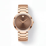 Rose Gold Minimalist Brown Sunray Dial Luxury Bracelet Watch – Women