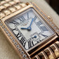Rose Gold Diamond-Set Rectangular Roman Dial Luxury Bracelet Watch – Women