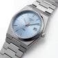 Stainless Steel Integrated Bracelet Ice Blue Sunburst Dial Date Watch – Unisex