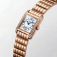 Rose Gold Diamond-Set Rectangular Mother-of-Pearl Roman Dial Luxury Bracelet Watch – Women