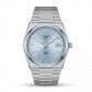 Stainless Steel Integrated Bracelet Ice Blue Sunburst Dial Date Watch – Unisex