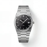 Stainless Steel Integrated Bracelet Black Sunburst Dial Date Watch – Men