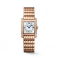 Rose Gold Diamond-Set Rectangular Mother-of-Pearl Roman Dial Luxury Bracelet Watch – Women