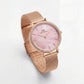 Rose Gold Crystal Bezel Pink Mother-of-Pearl Dial Mesh Strap Watch